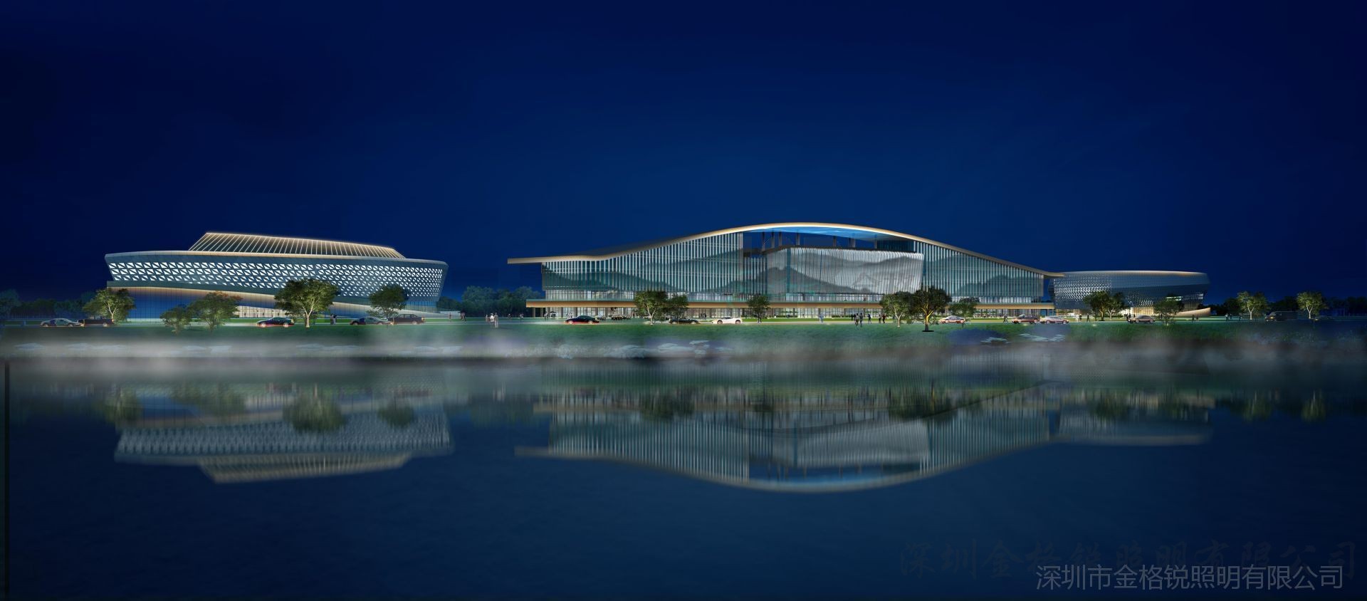 甘肅靖遠(yuǎn)七館一中心夜景提升照明設(shè)計